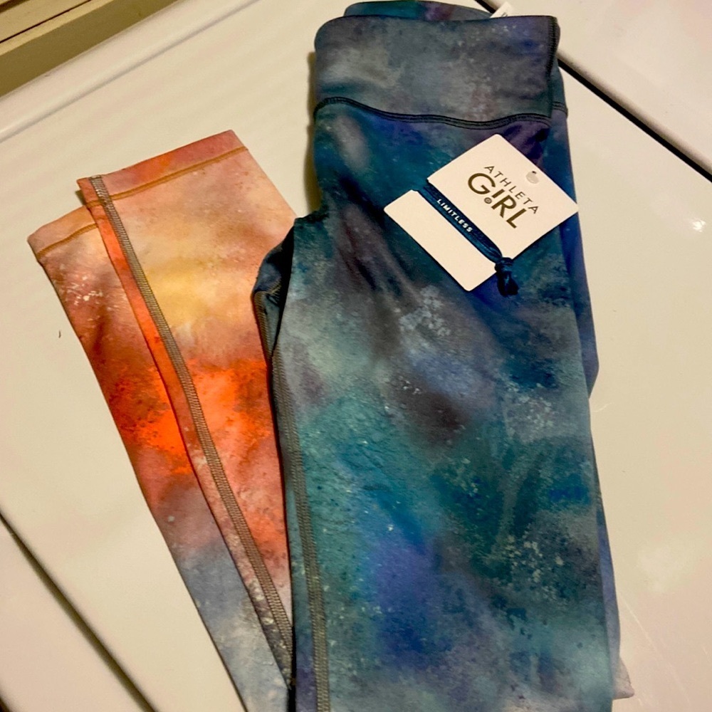 Athleta girls printed chit chat tights. Size 12